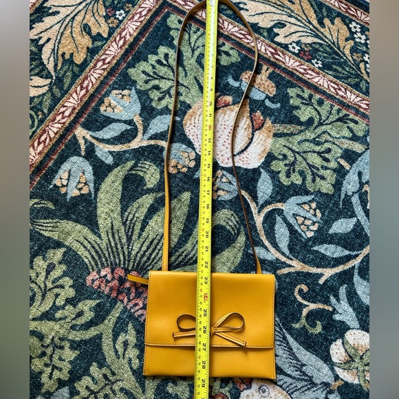 Yellow Bow Accent Leather Crossbody Bag - Picture 6 of 7